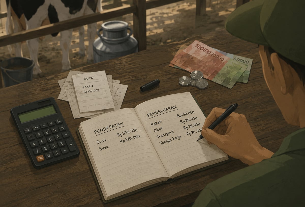 Ilustrasi pencatatan keuangan manual